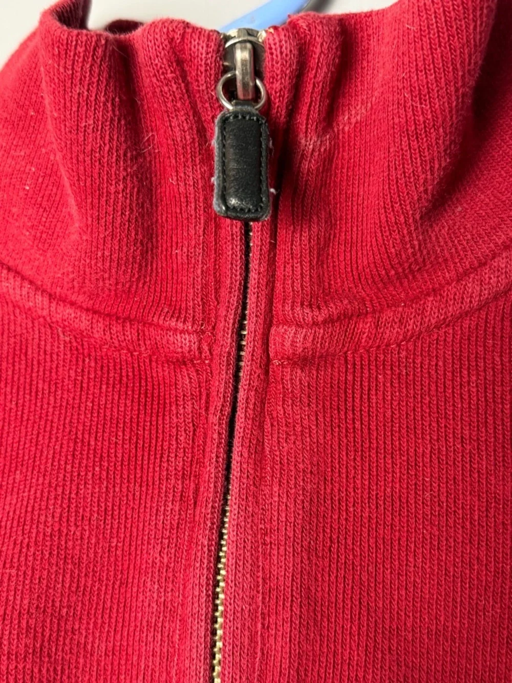 Polo by Ralph Lauren Vintage 90's Red 1/4 Zip 100% Cotton Knit Pullover Men Sz M